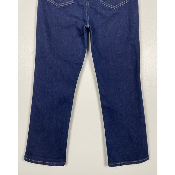 J. McLaughlin Straight Leg Jeans Dark Blue Size 8 High Rise Crop Stretch Denim - Picture 7 of 10